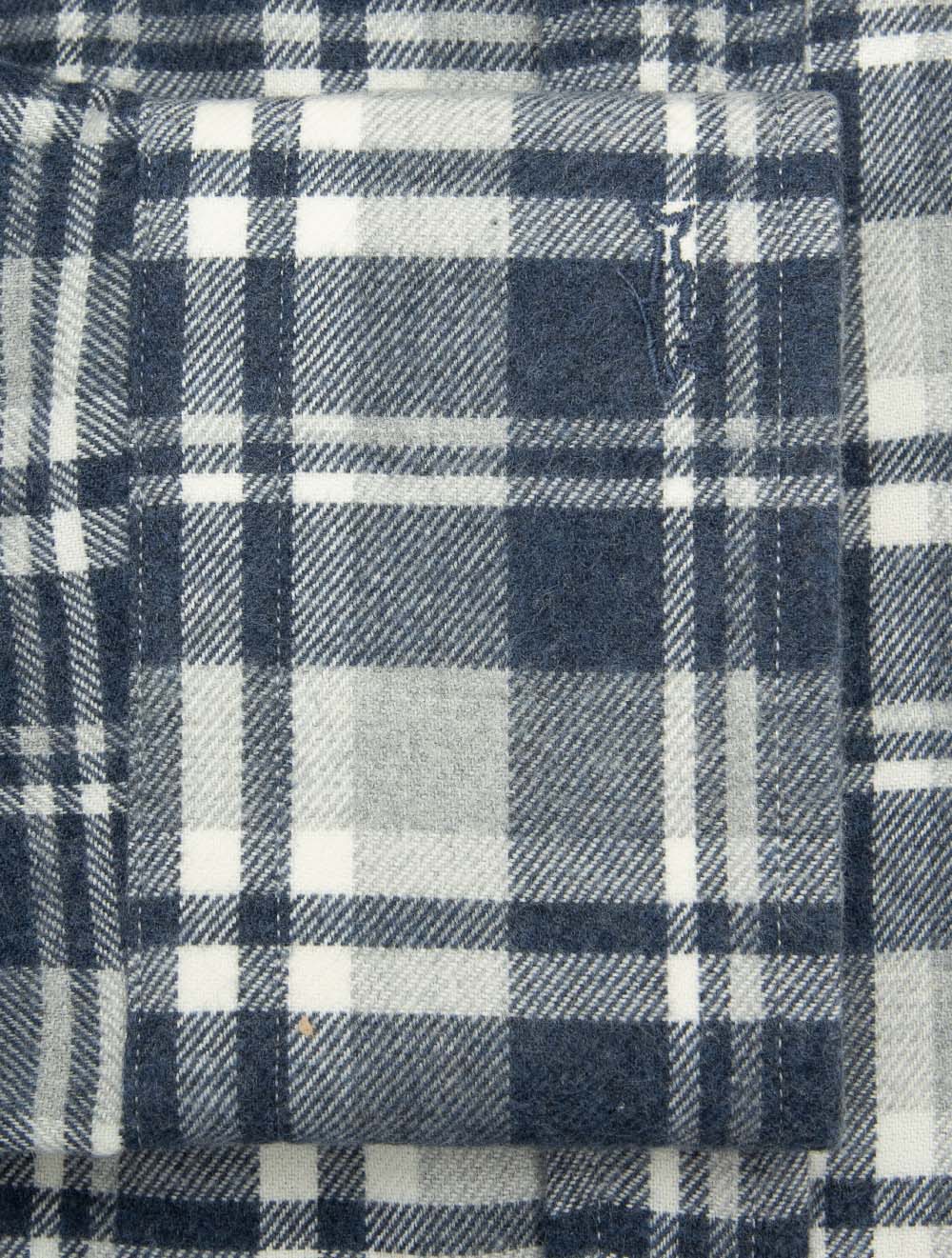 Flannel Check Shirt Navy - Image 4