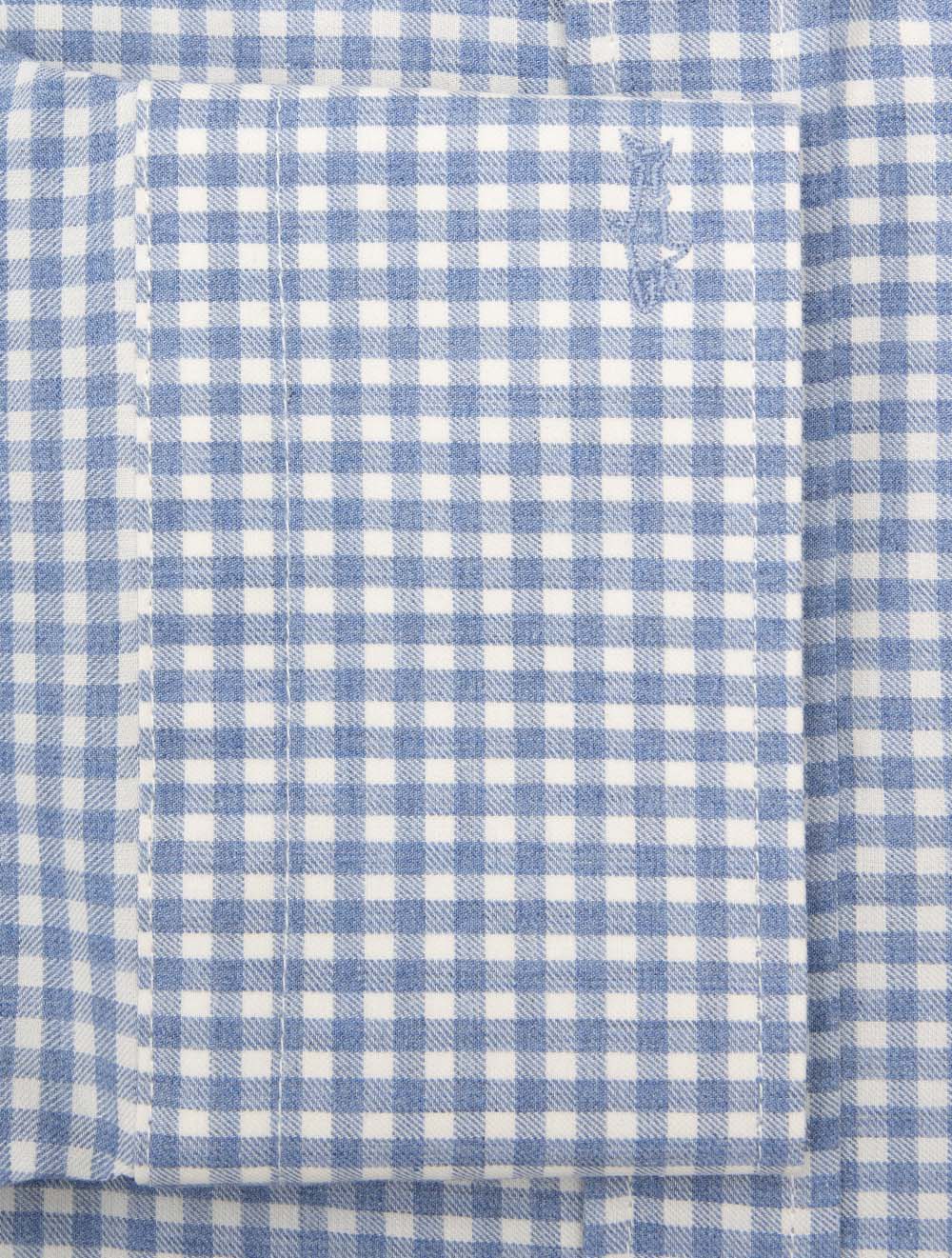 Gingham Check Cotton Shirt Blue - Image 4