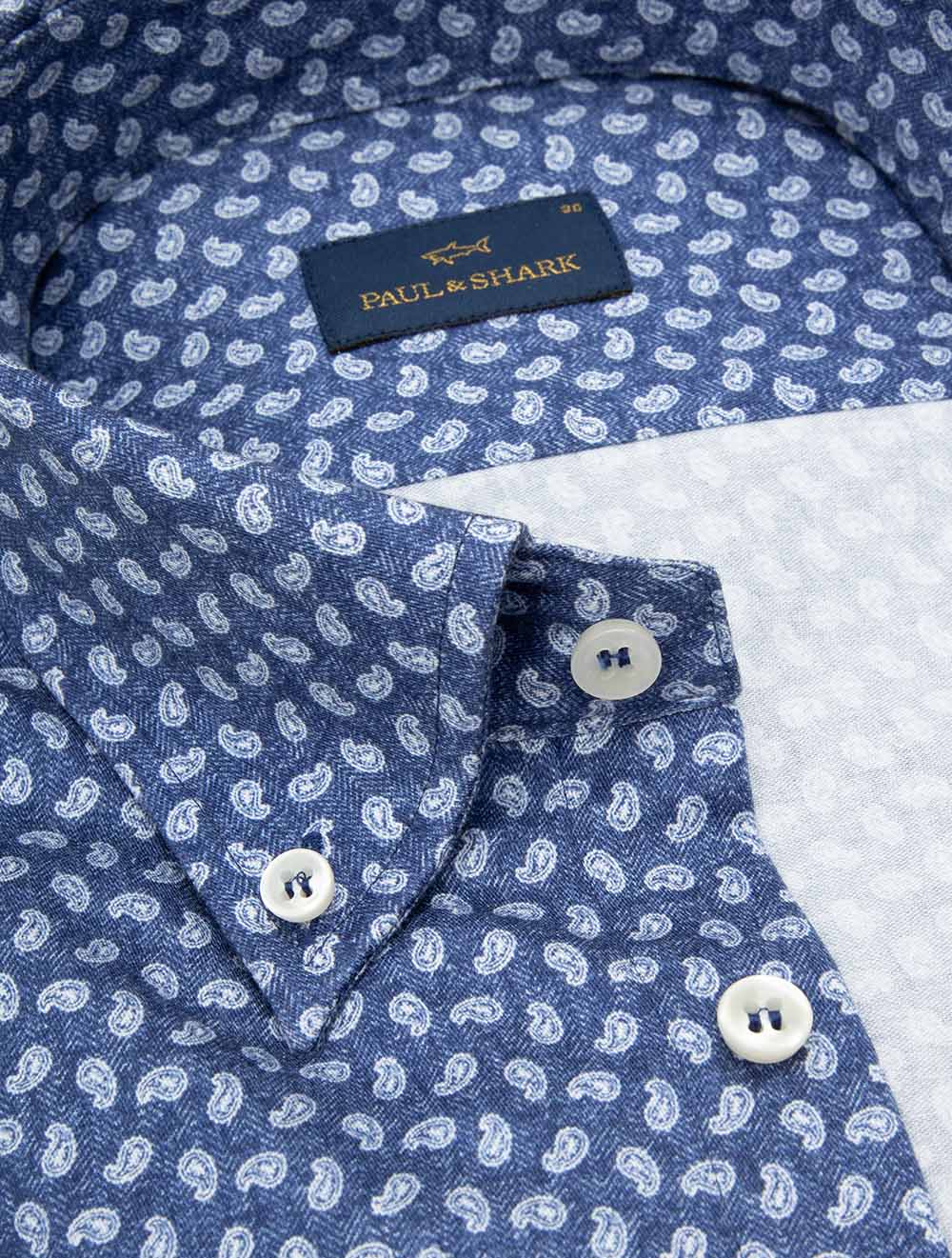 Paisley Button-Down Shirt Blue - Image 3