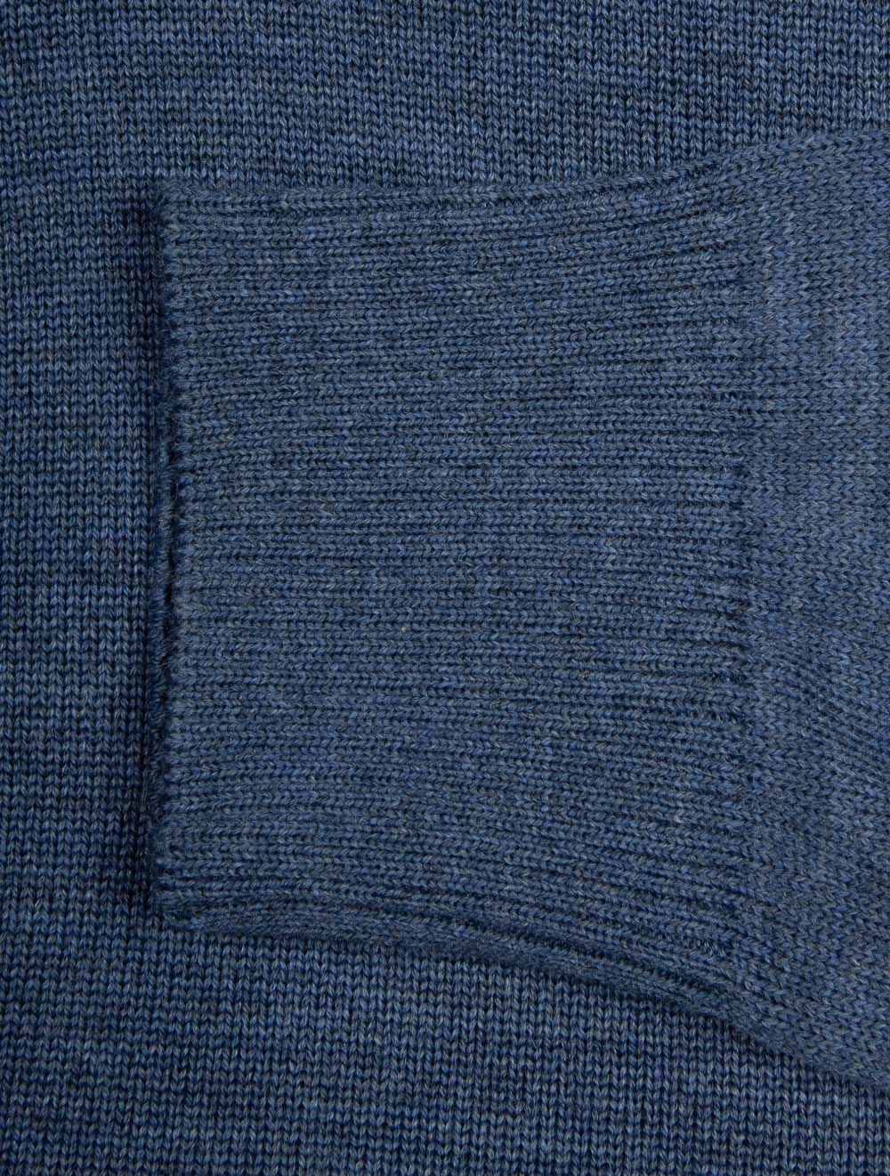 Virgin Wool Half Zip Sweater Blue - Image 8
