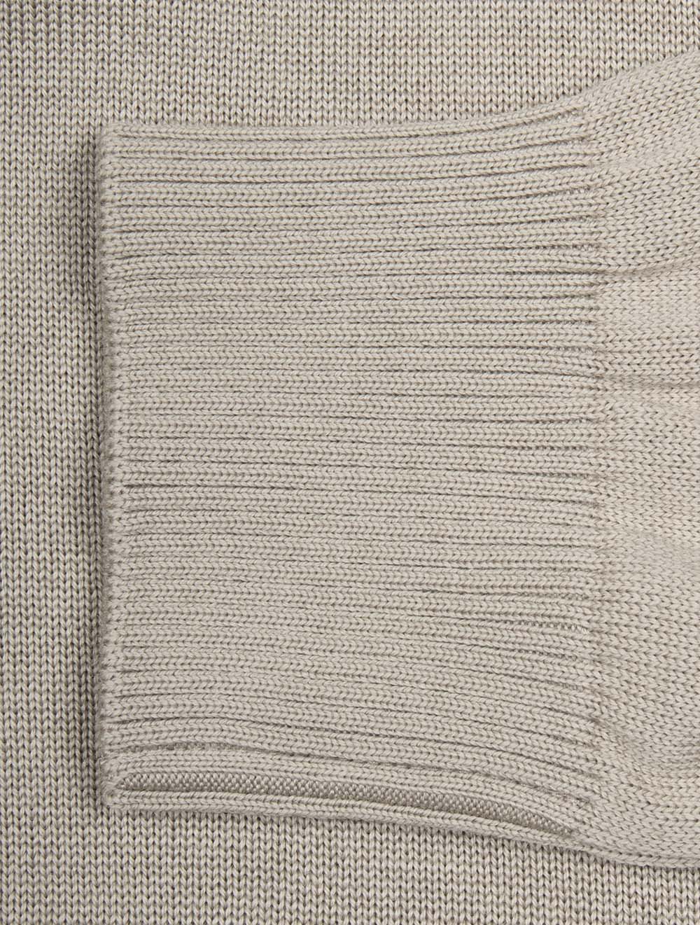 Virgin Wool Half Zip Sweater Sand - Image 8