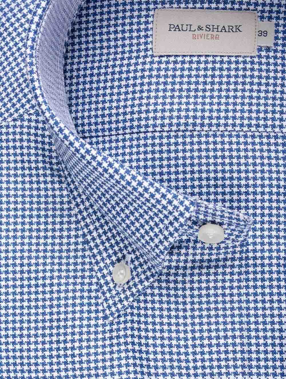 Houndstooth Buttondown Shirt Blue - Image 2