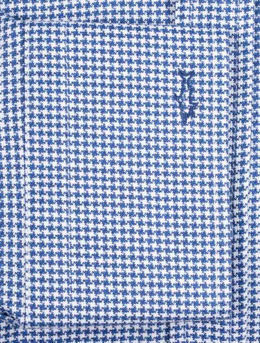 Houndstooth Buttondown Shirt Blue - Image 4