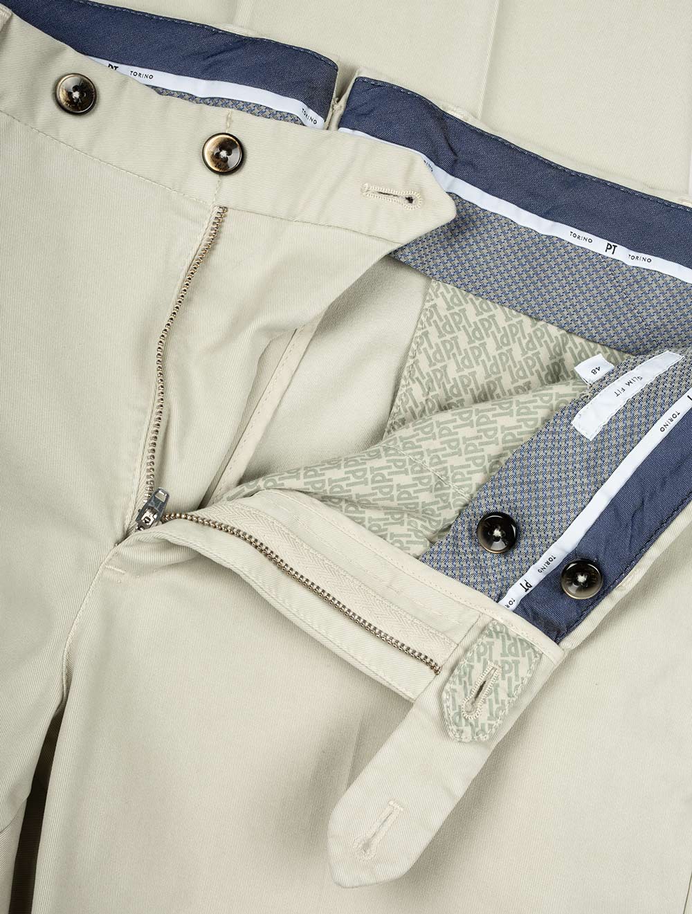 Light Stretch Gabardine Trouser Cream - Image 6