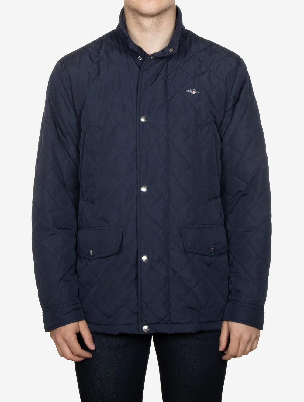 Quilted Windcheater Mid-Length Jacket Evening Blue - Image 2