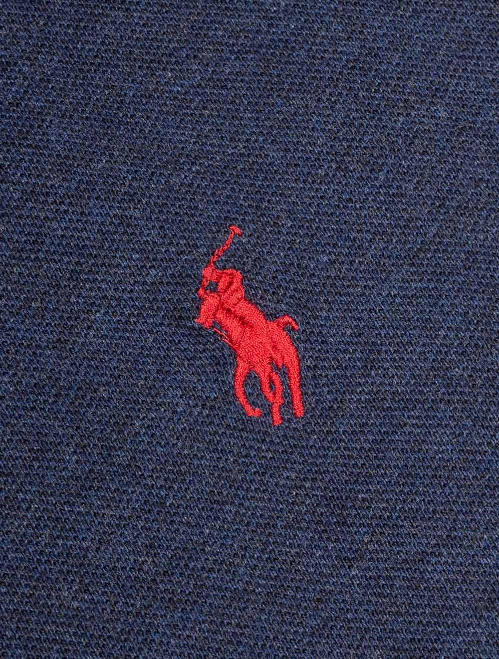 Basic Mesh Long Sleeve Polo Blue - Image 5