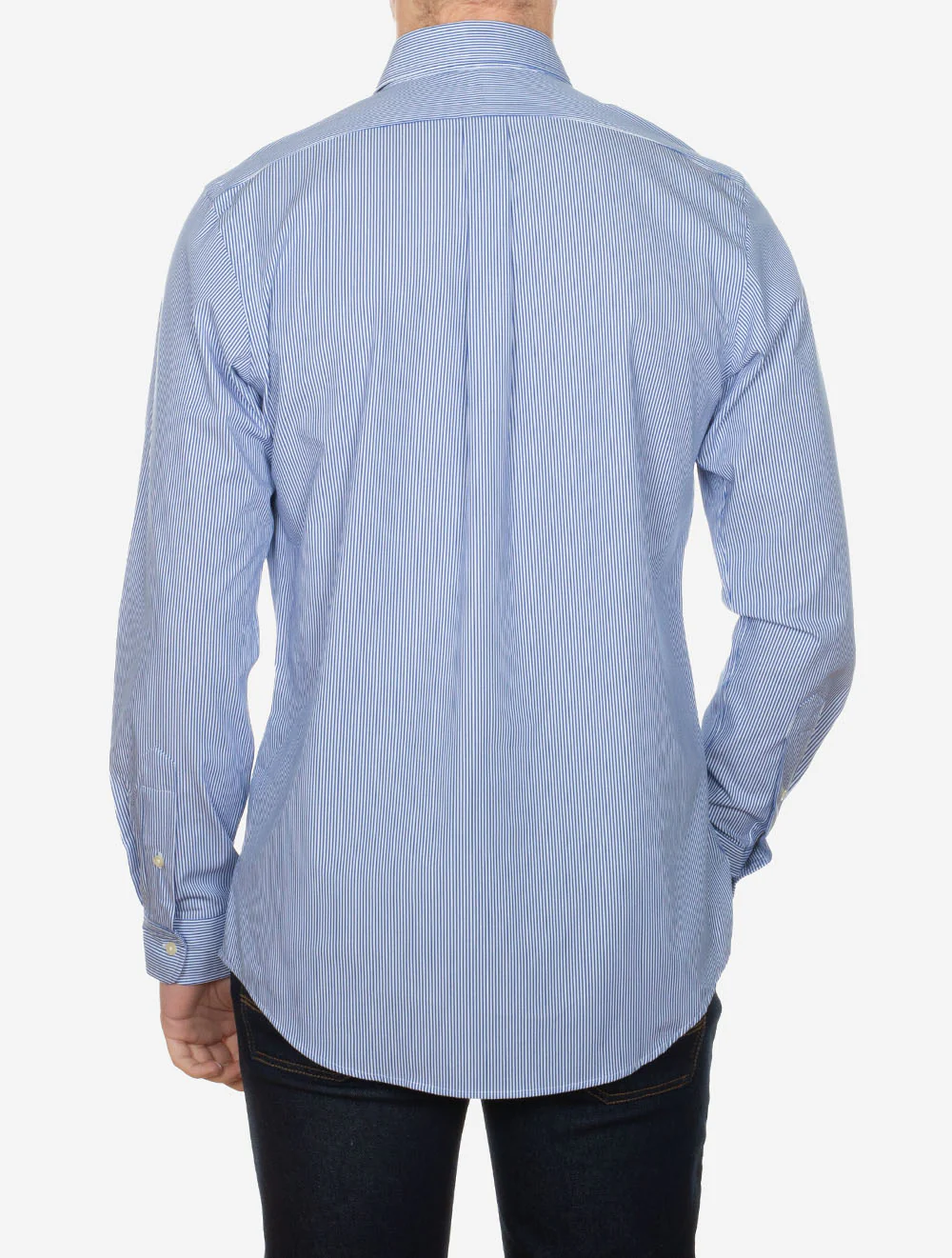 Striped Stretch Button Down Shirt Blue - Image 3