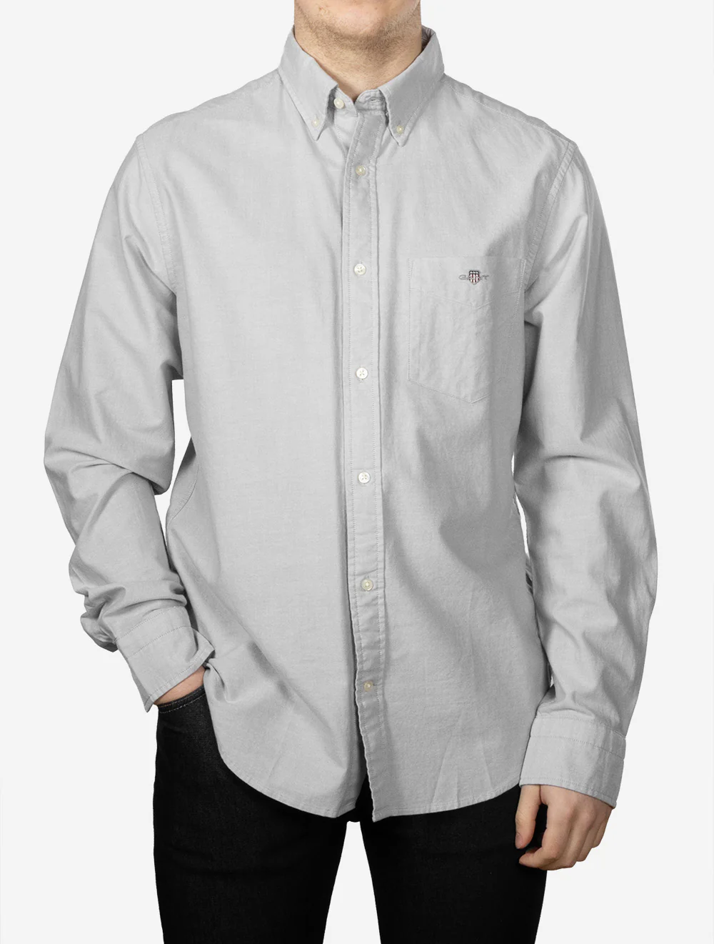 Regular Classic Oxford Shirt Pewter Grey - Image 2