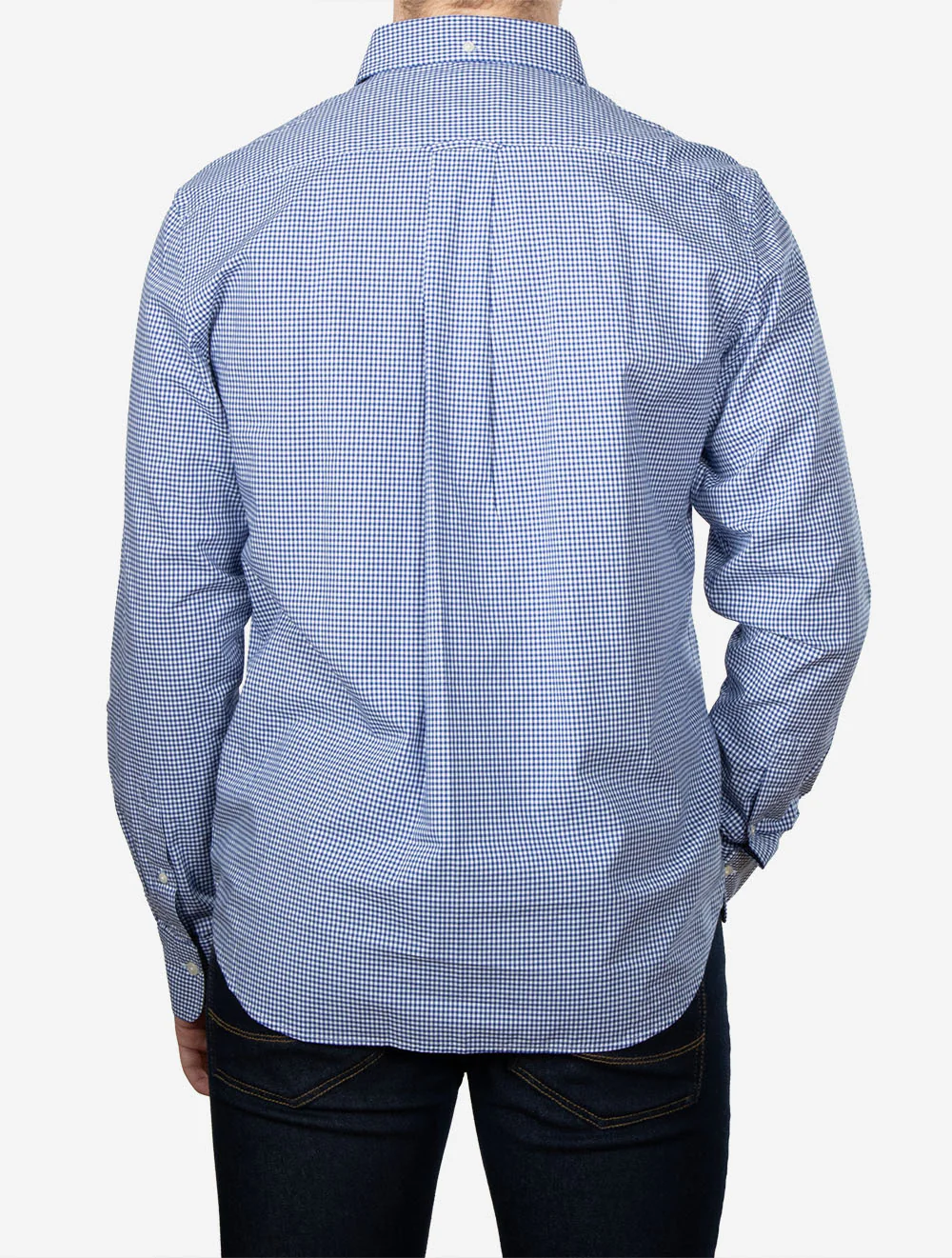 Regular Classic Poplin Gingham Shirt College Blue - Image 3