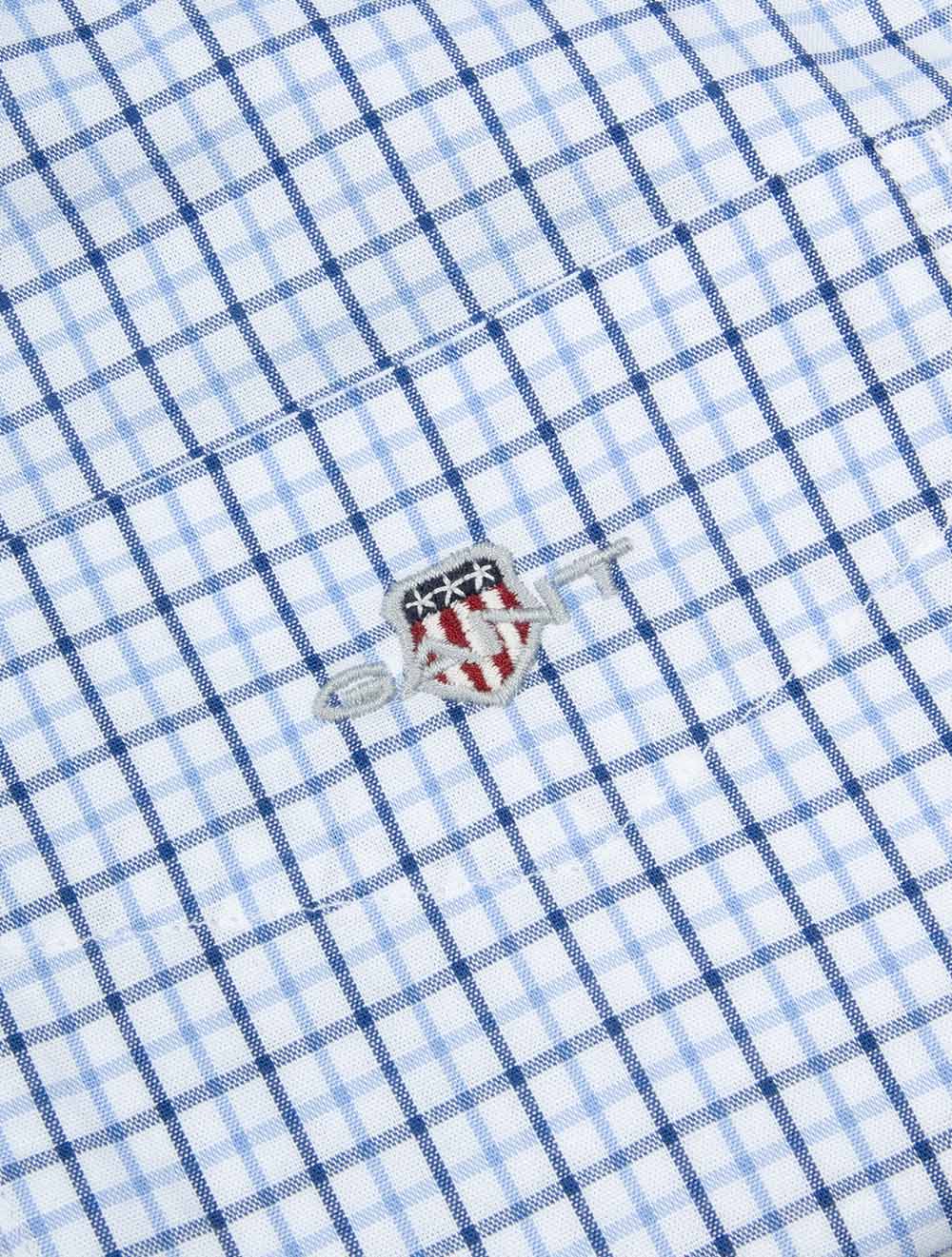 Regular Fit Micro Checked Classic Poplin Shirt Clear Sky - Image 6