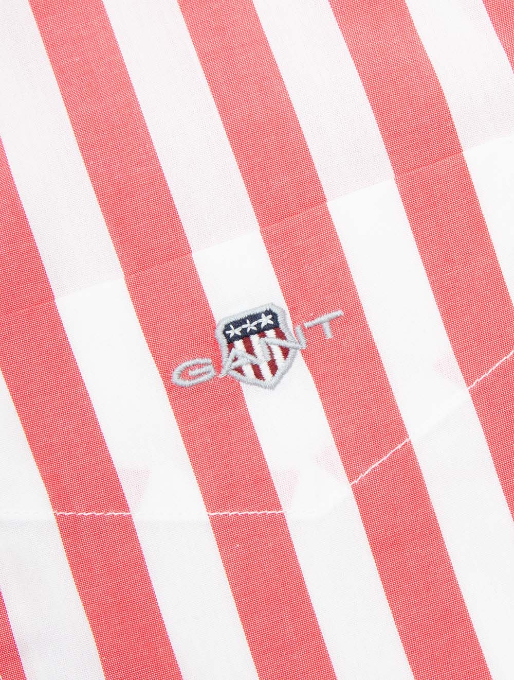 Regular Fit Striped Classic Poplin Short Sleeve Shirt Watermelon Red - Image 6