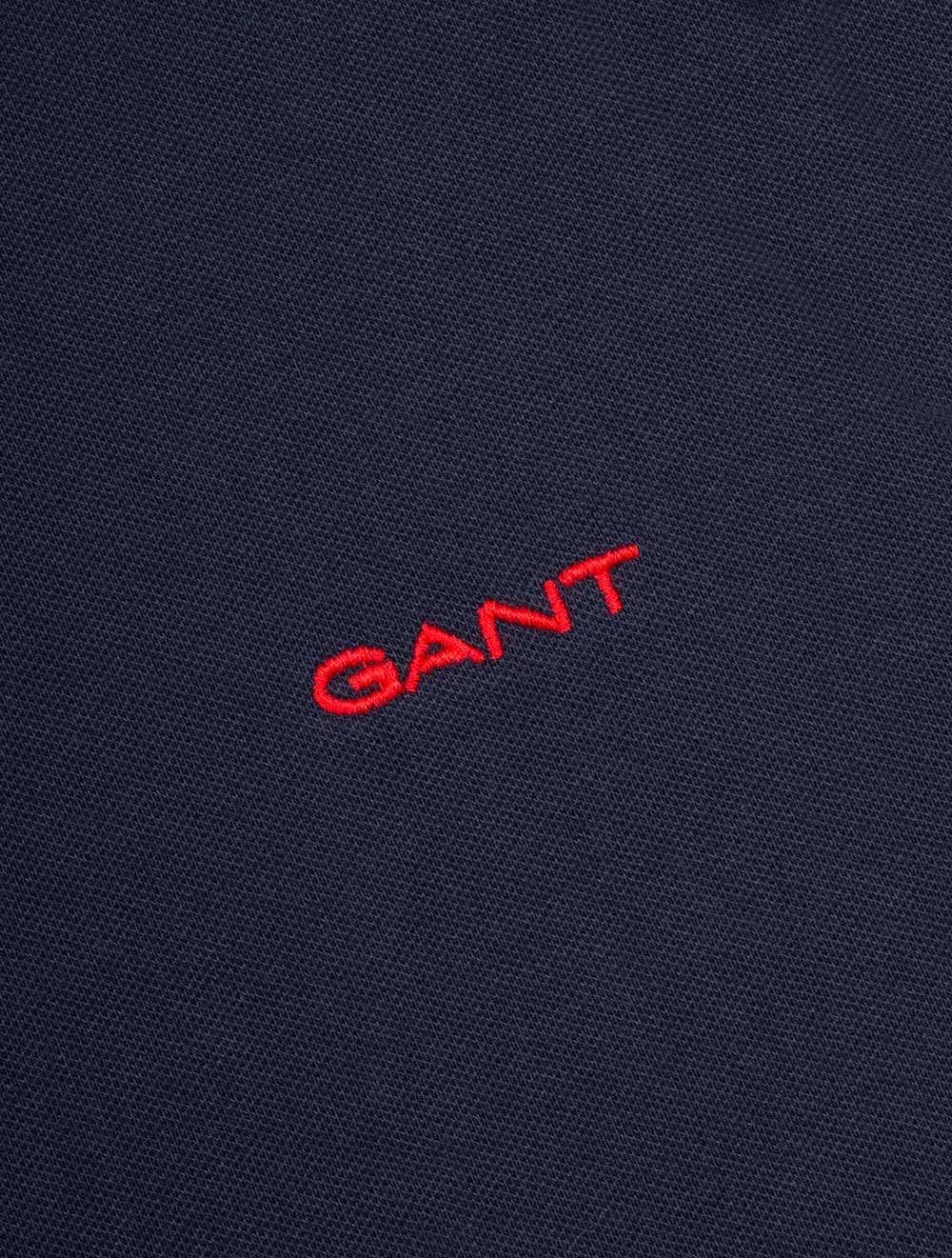 Regular Contrast Pique Short Sleeve Polo Shirt Evening Blue - Image 5