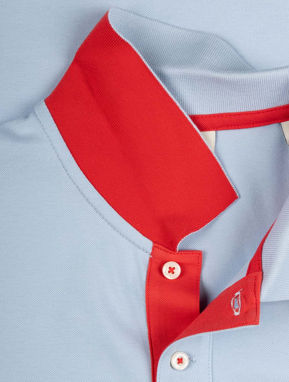 Regular Contrast Piqué Short Sleeve Polo Shirt Fresh Blue - Image 6