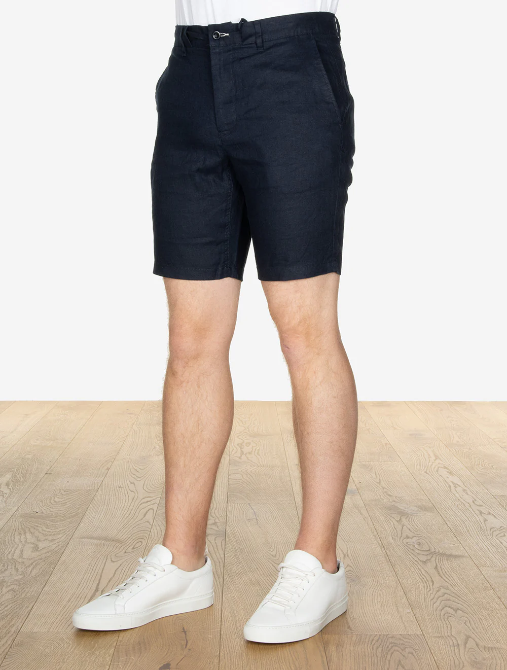 Regular Linen Drawstring Shorts Evening Blue - Image 2