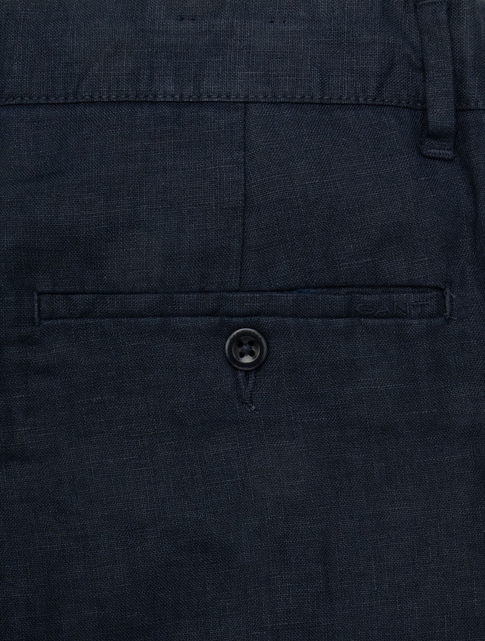 Regular Linen Drawstring Shorts Evening Blue - Image 4
