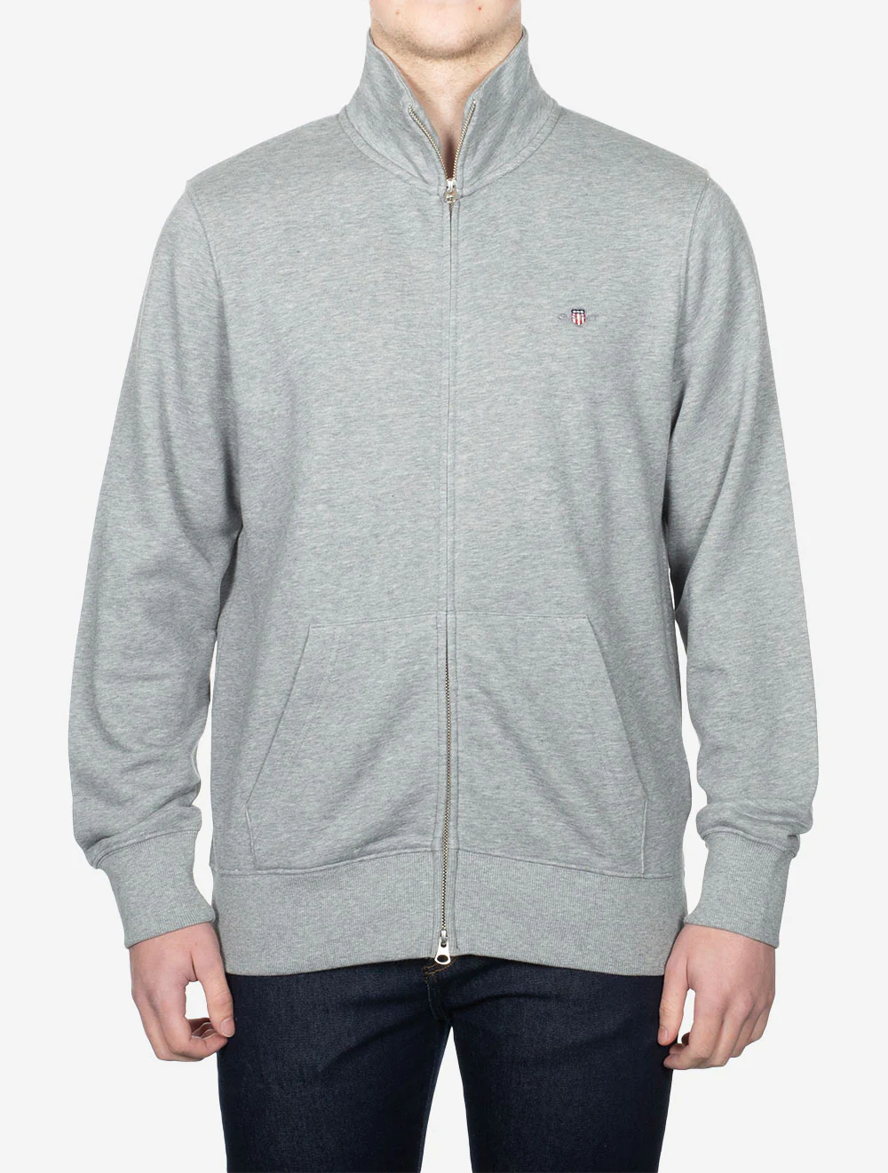 Regular Shield Full Zip Sweatshirt Grey Melange - Image 2