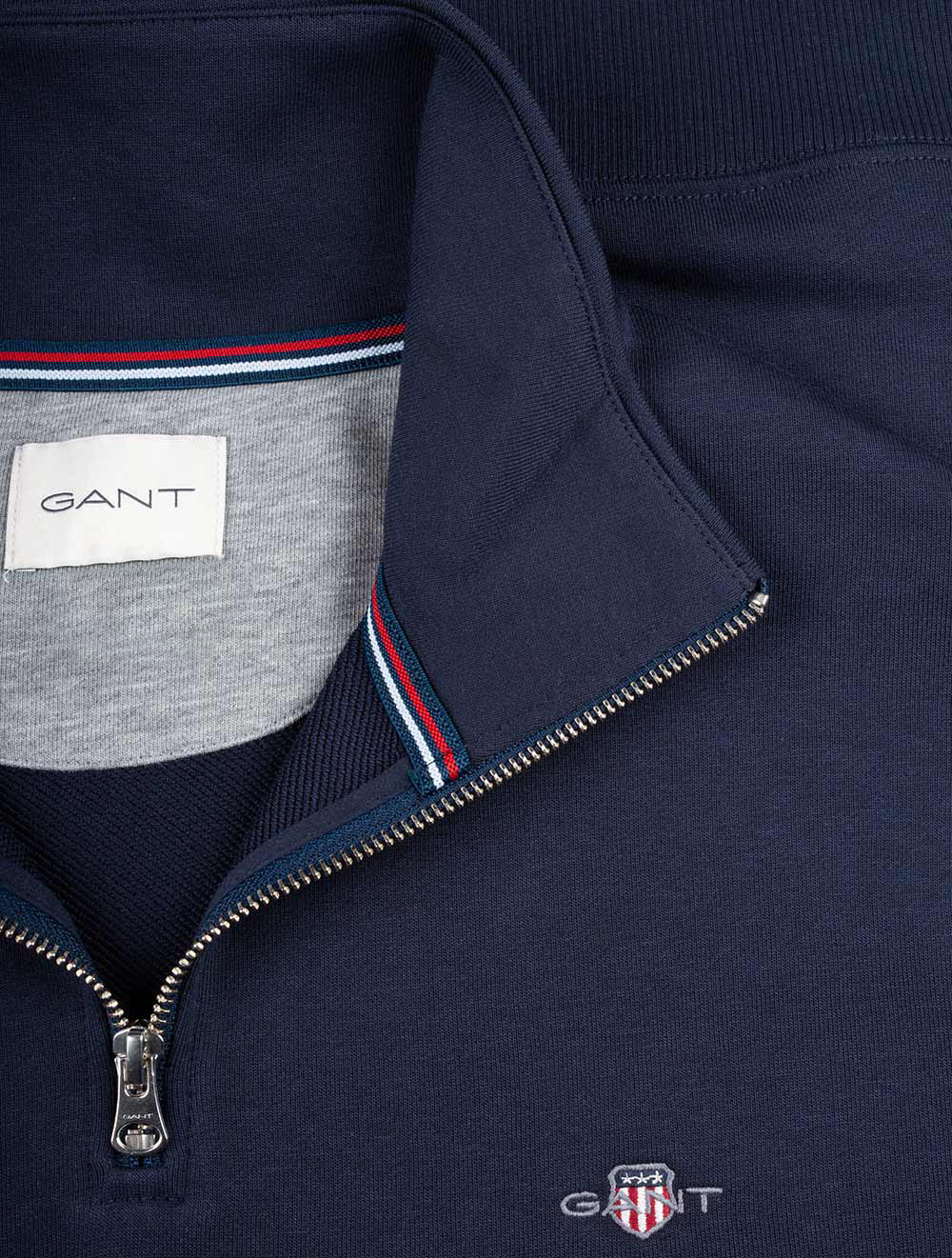 Regular Fit Shield Half-Zip Sweatshirt Evening Blue - Image 4