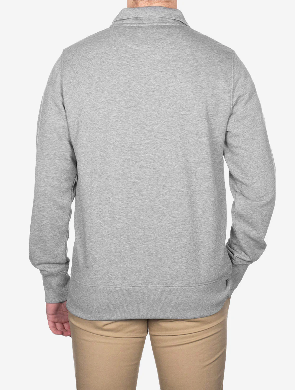 Regular Fit Shield Half-Zip Sweatshirt Grey Melange - Image 3