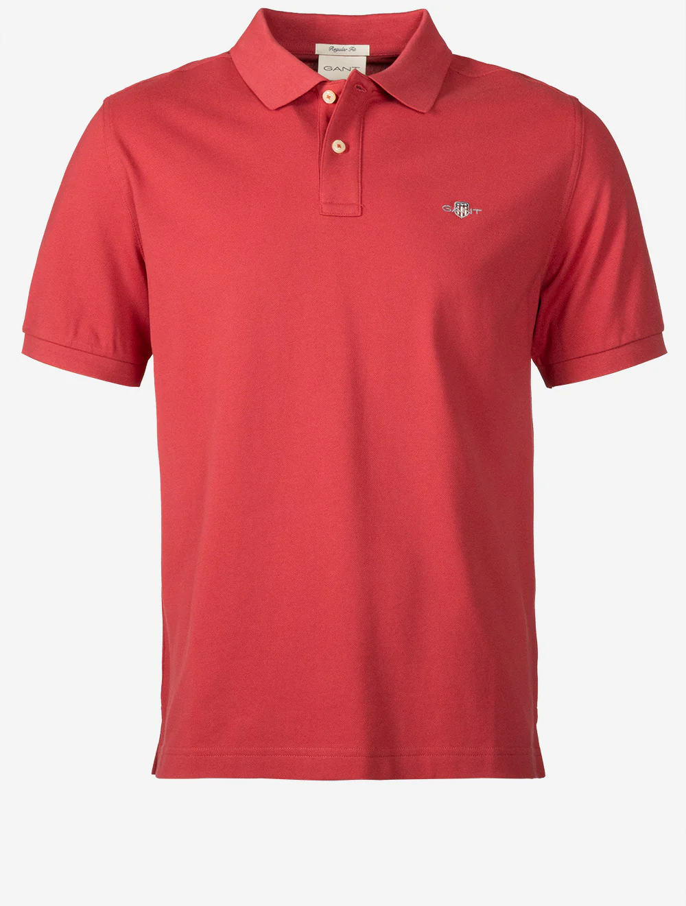 Regular Shield Short Sleeve Piqué Polo Shirt Muted Red