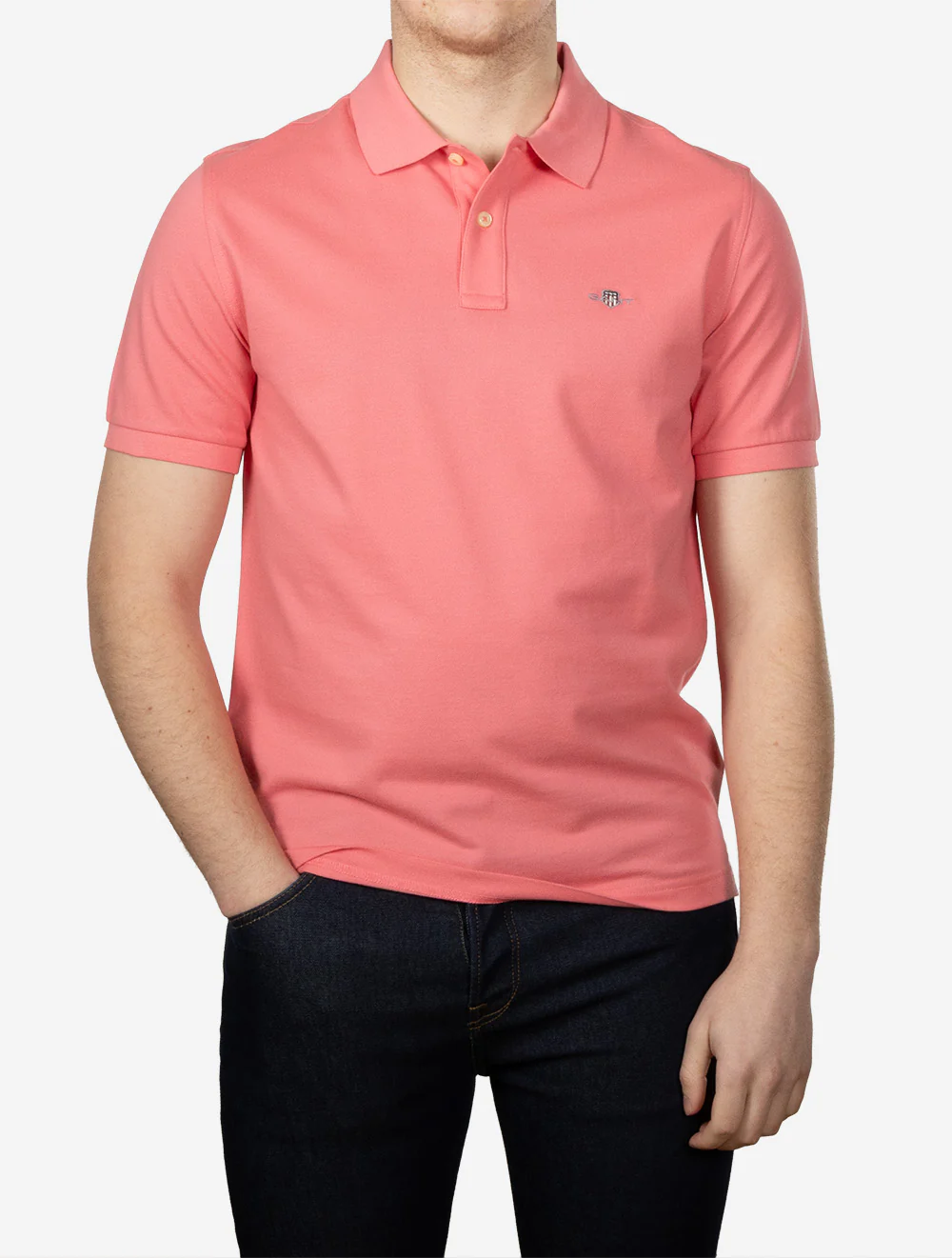 Shield Piqué Regular Fit Polo Shirt Rose Pink - Image 2