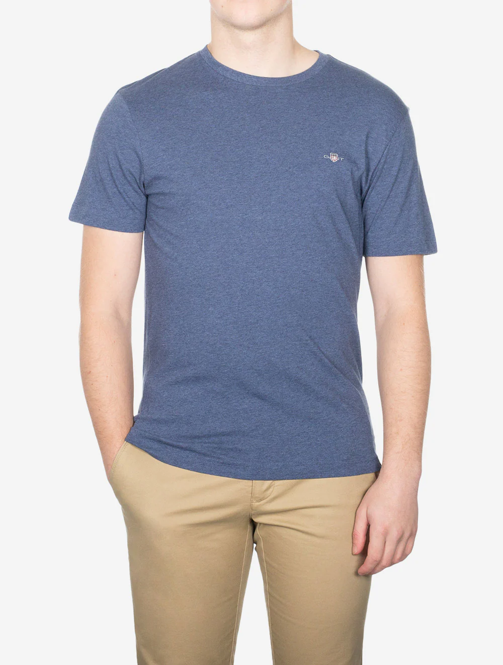 Regular Shield Short Sleeve T-Shirt Dark Jeansblue Melange - Image 4