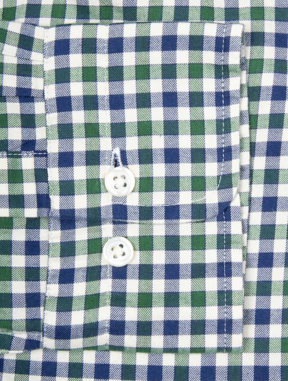Regular Fit Twill Gingham Shirt Forest Green - Image 7