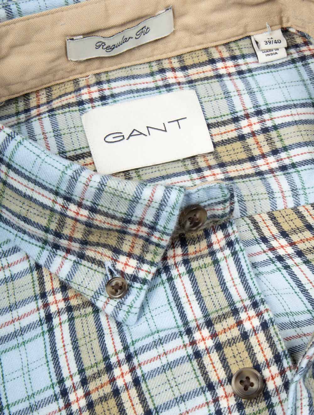 Regular Windblown Flannel Check Shirt Fresh Blue - Image 5