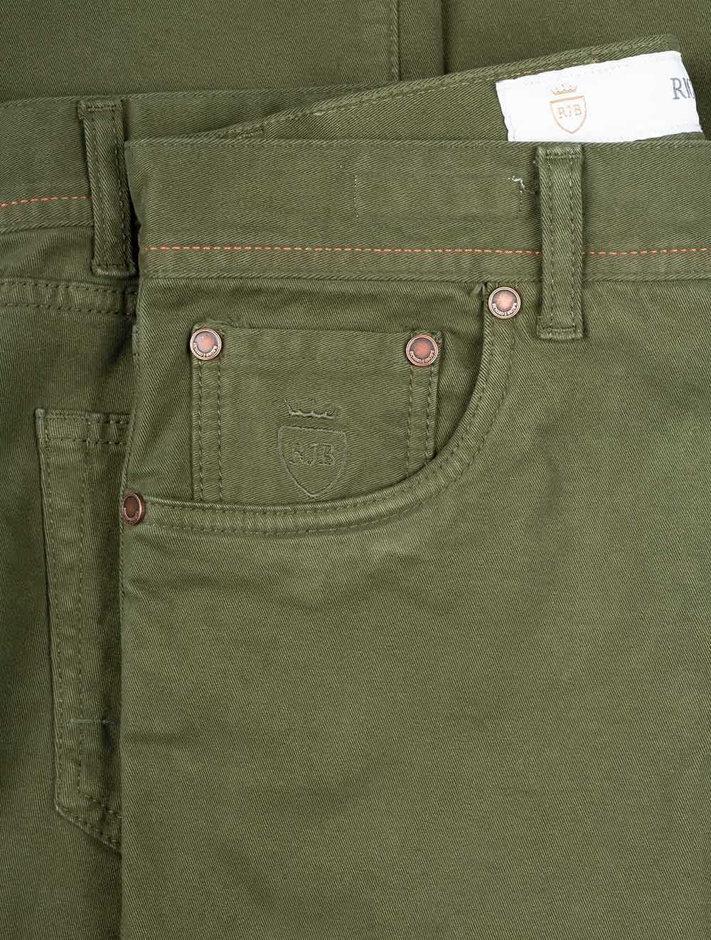 Luxury Denim Cashmere Jean Olive Green - Image 3