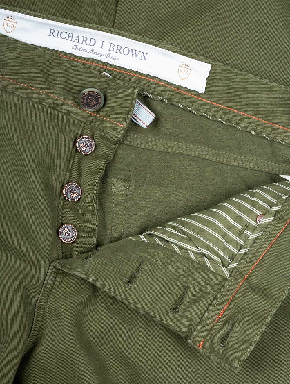 Luxury Denim Cashmere Jean Olive Green - Image 4