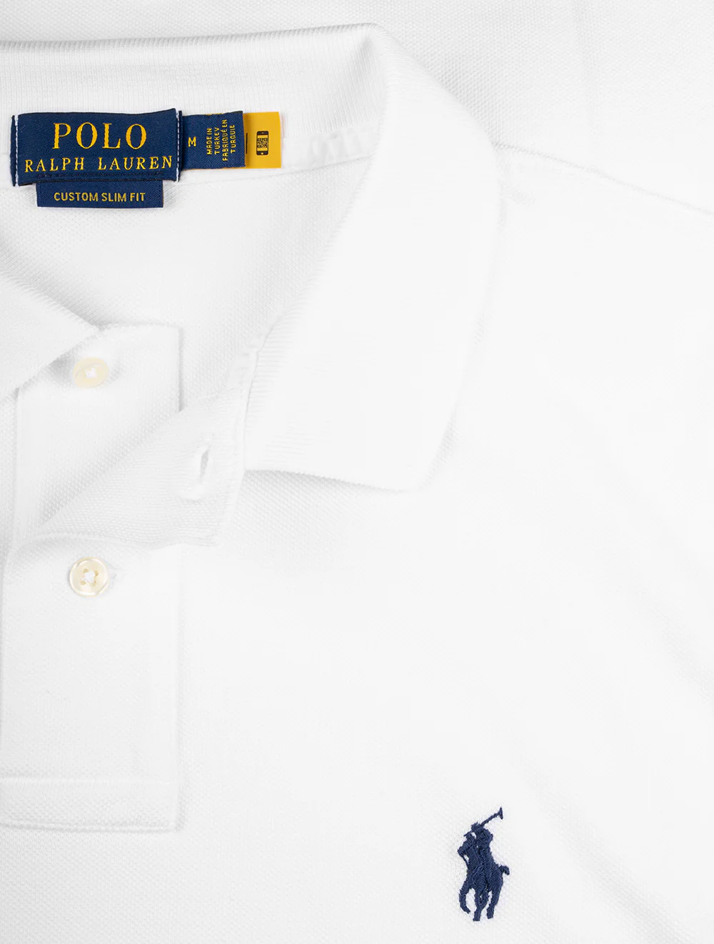 Basic Mesh Polo Shirt White - Image 4