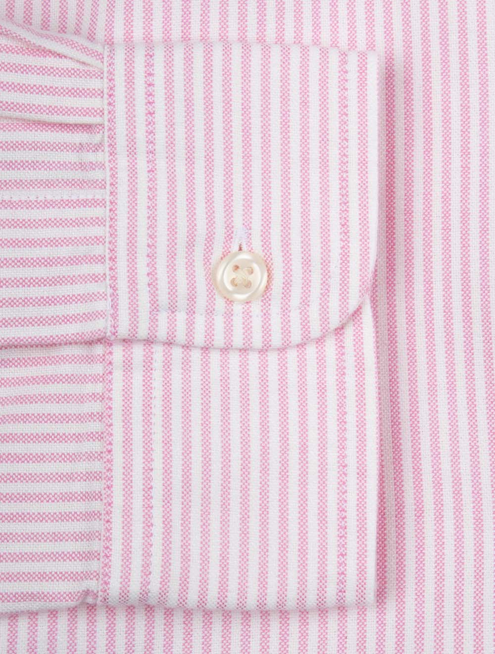 Buttondown Custom Fit Striped Oxford Shirt Pink - Image 6