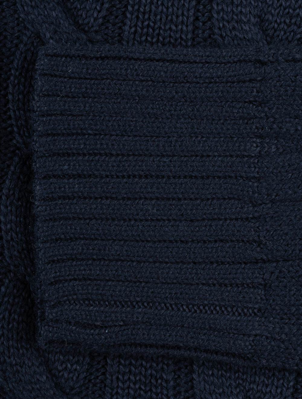 Cable Cotton Quarter Zip Jumper Navy - Image 6
