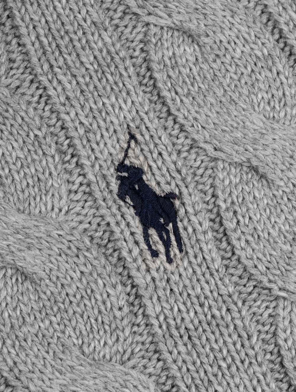 Cable Crew Neck Pullover Grey - Image 5