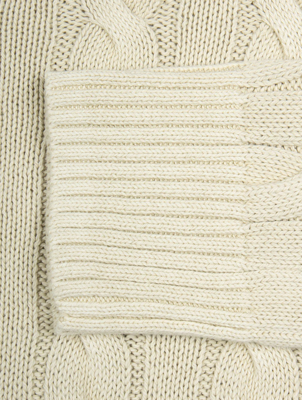 Cable-Knit Mineral-Dyed Cotton Jumper Beige - Image 5