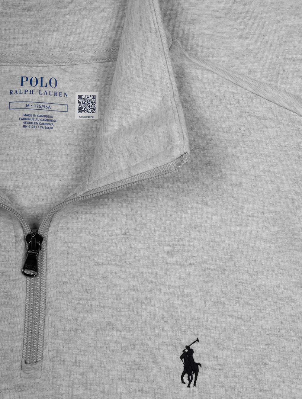 Double-Knit Quarter-Zip Pullover Grey - Image 4