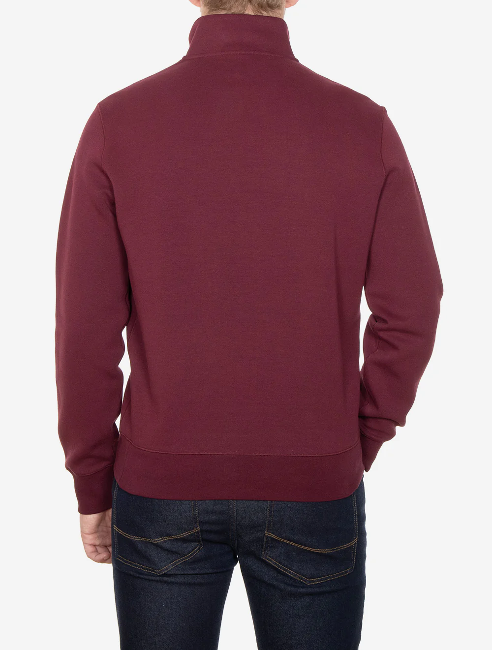 Double-Knit Quarter-Zip Pullover Red - Image 3