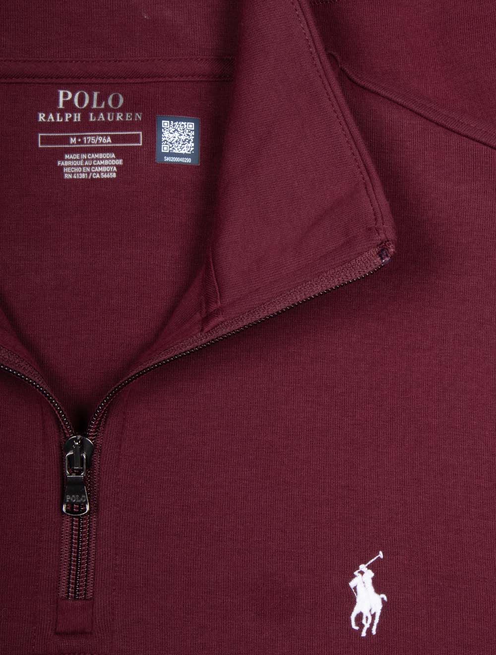Double-Knit Quarter-Zip Pullover Red - Image 4