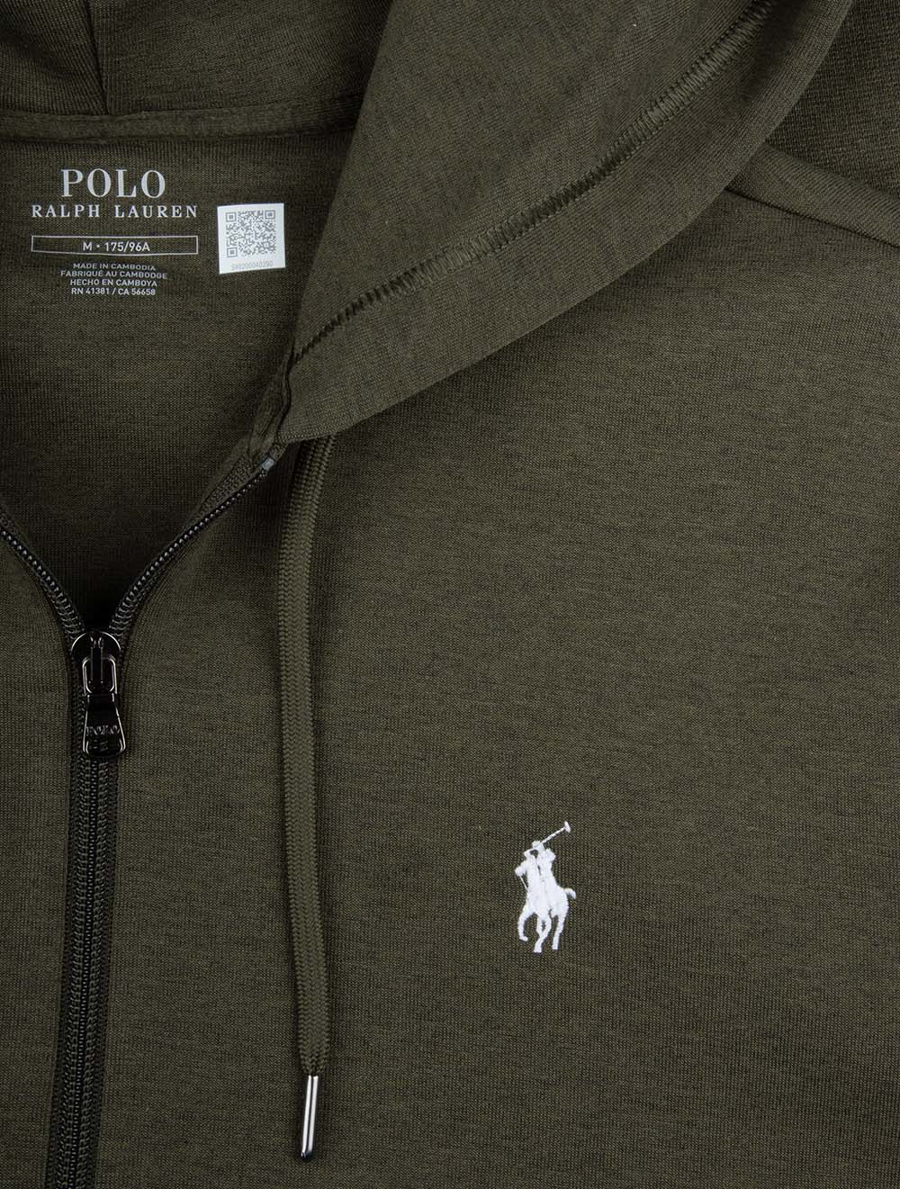 Double-Knit Full-Zip Hoodie Green - Image 4