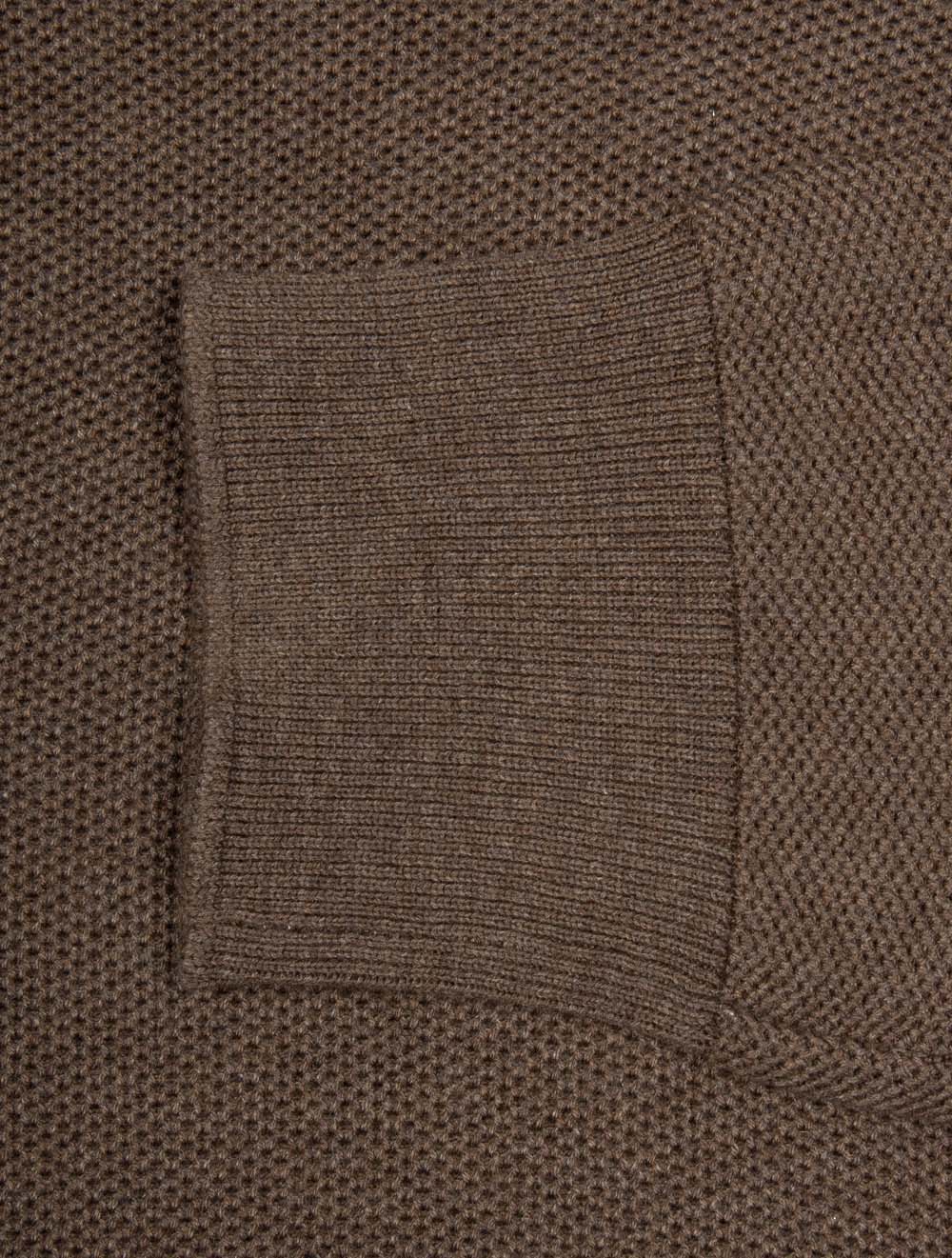 Half Zip Pique Pullover Brown - Image 6