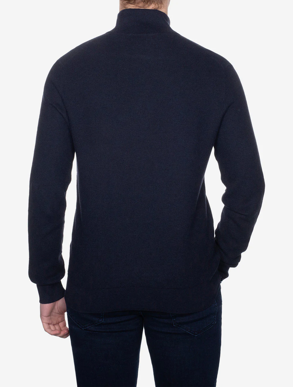 Half Zip Piqué Pullover Navy - Image 3
