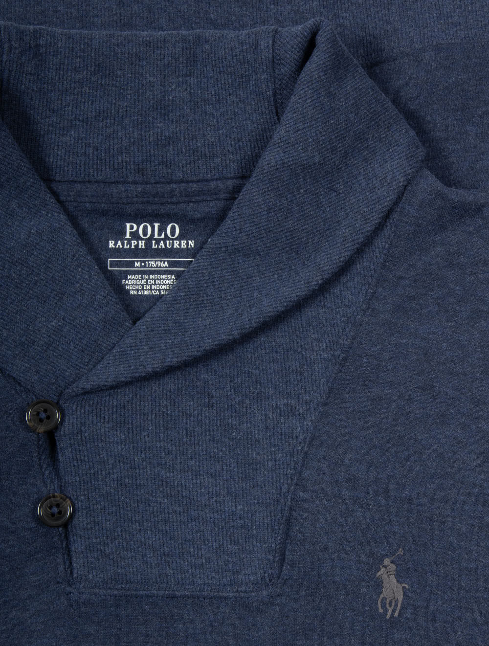 Luxury Shawl Collar Pullover Navy - Image 2