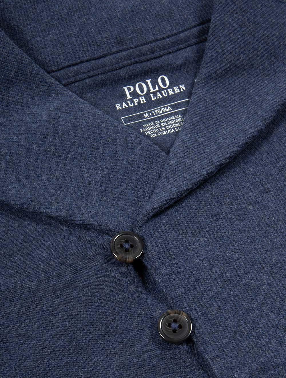Luxury Shawl Collar Pullover Navy - Image 3