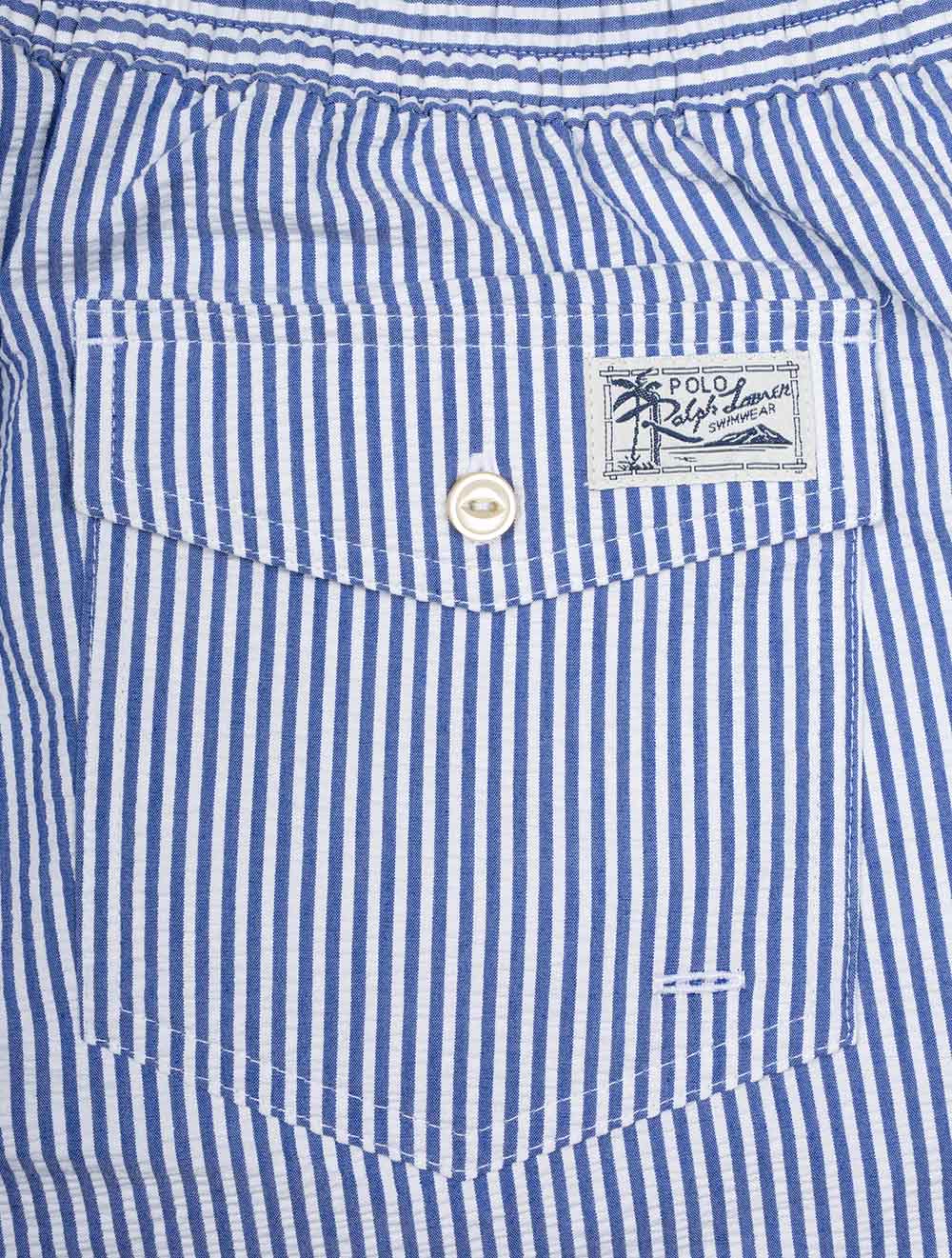 Seersucker Swim Shorts Blue - Image 4