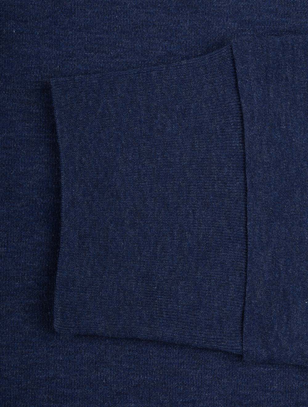 Pima Long Sleeve Slim Fit Polo Shirt Navy - Image 5