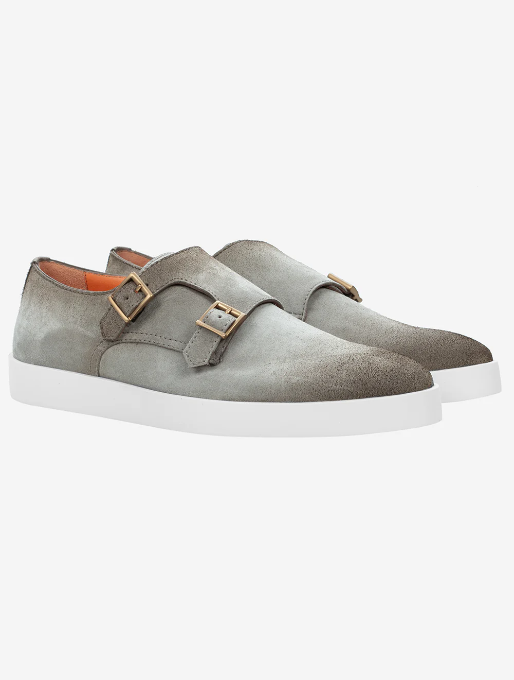 Double Monk Suede Shoe Taupe