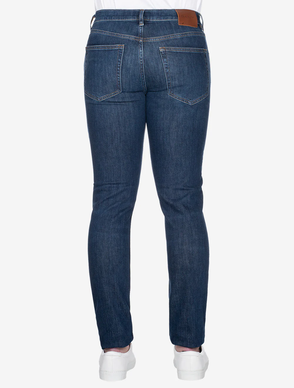 Slim Fit Jeans Dark Blue Worn In - Image 3