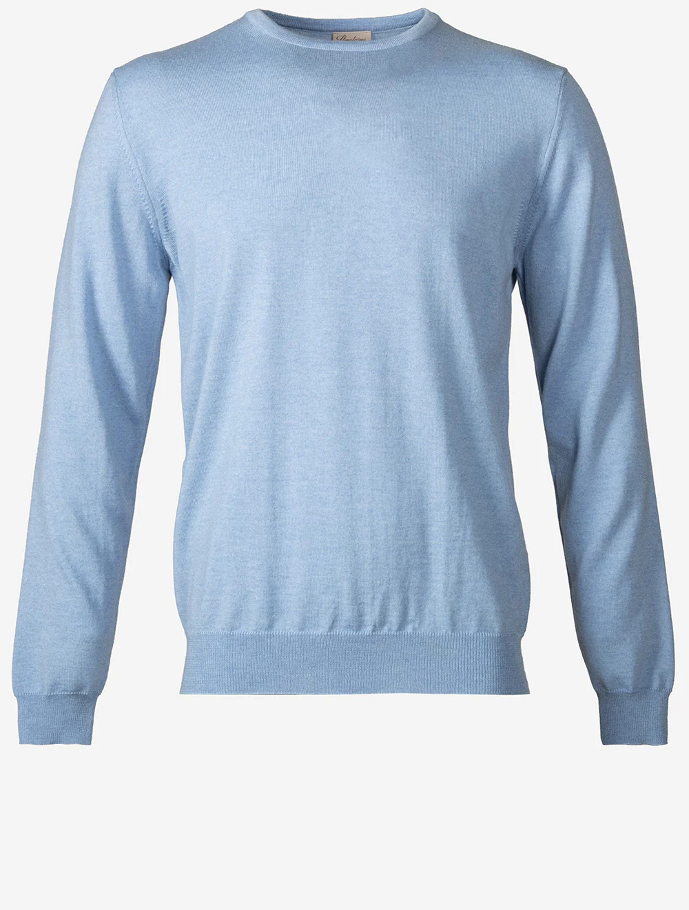 Crew Neck Merino Wool Knitwear Blue