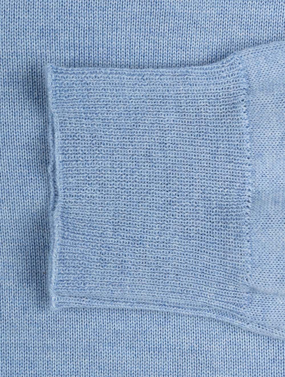 Crew Neck Merino Wool Knitwear Blue - Image 5