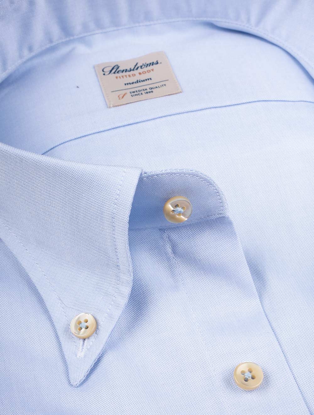 Button Down Plain Fitted Body Shirt Blue - Image 3