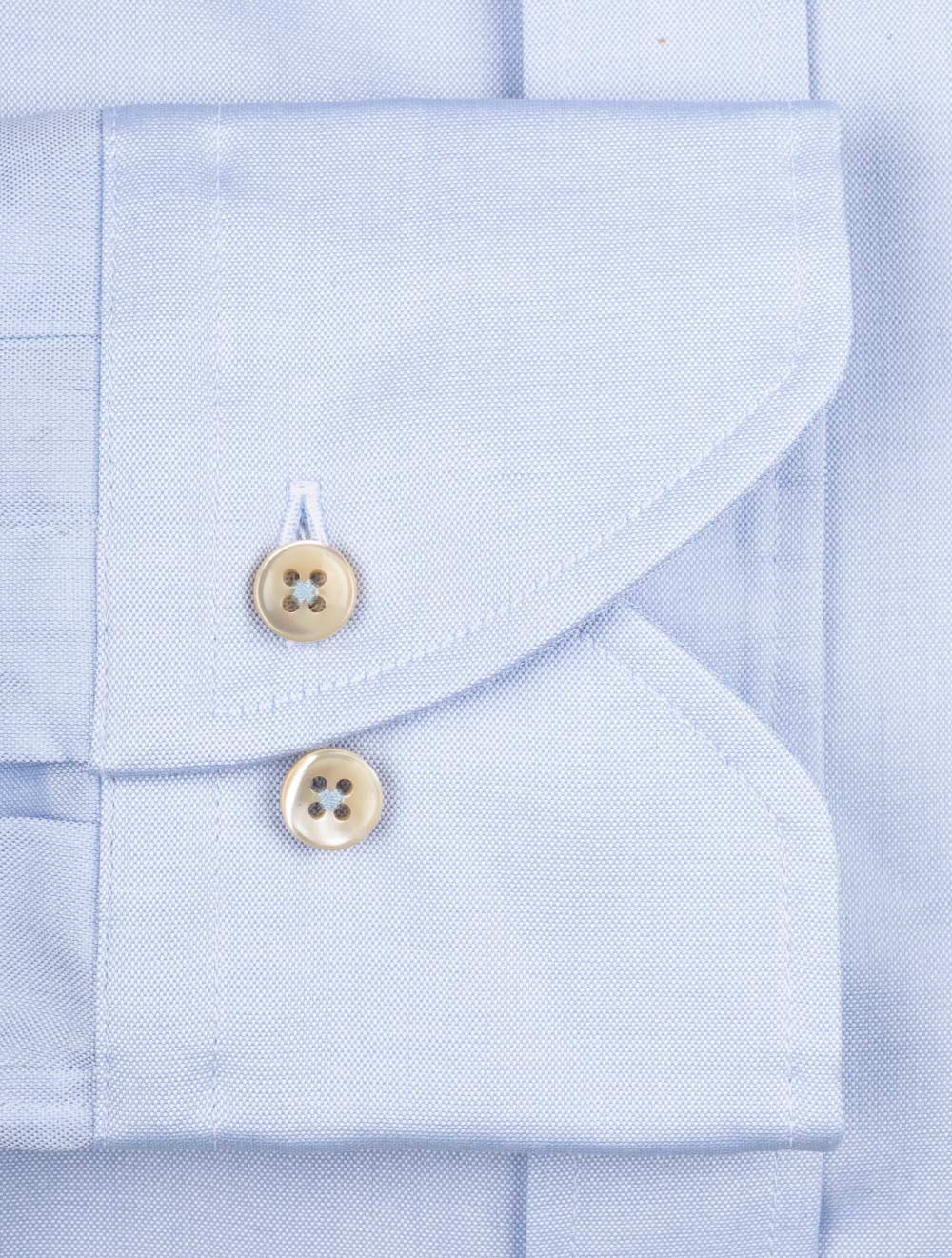 Button Down Plain Fitted Body Shirt Blue - Image 4